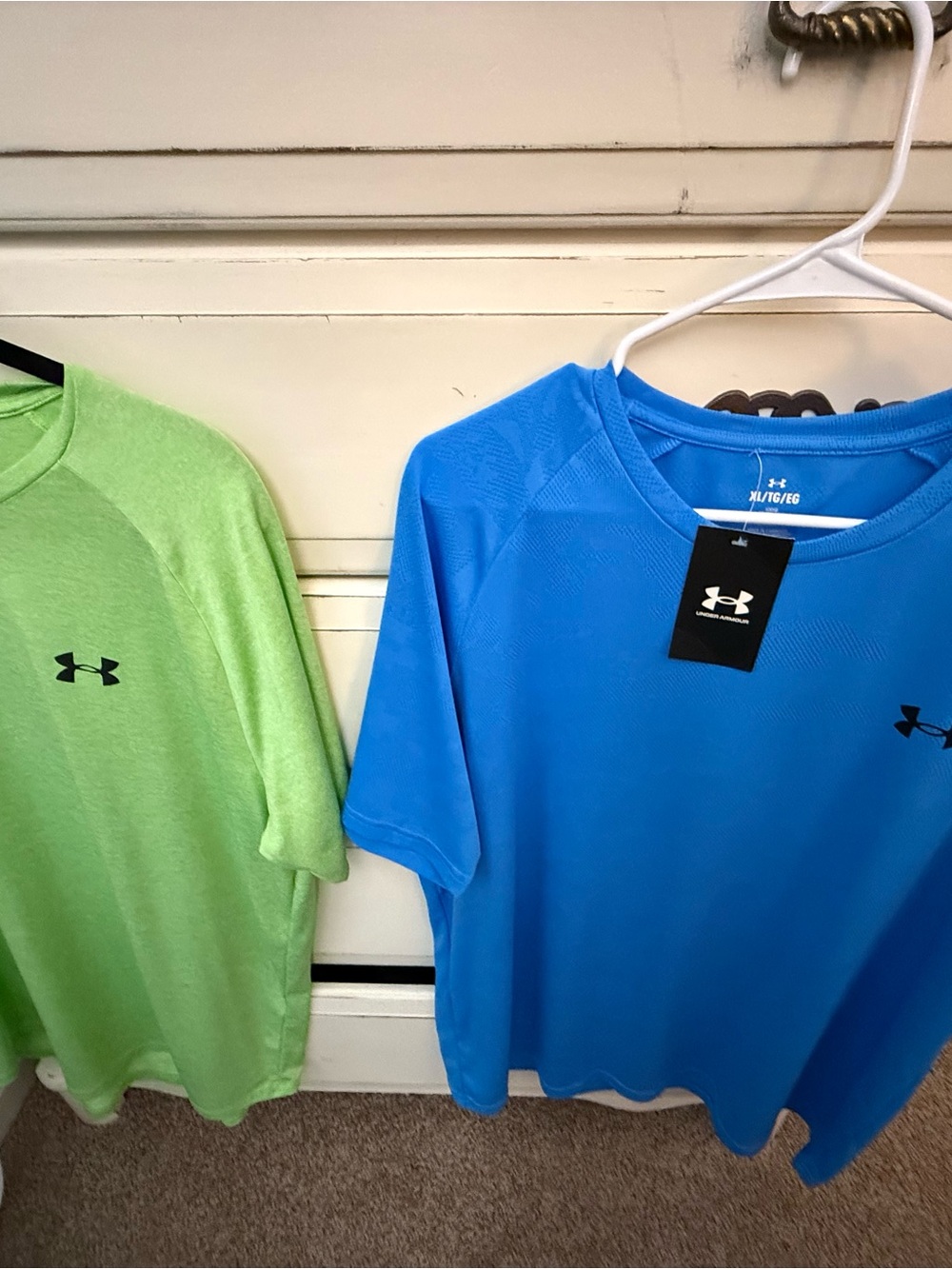 Under Armour Blue and Lime Green Performance Tees